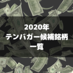 中長期の成長が期待できるテンバガー候補銘柄一覧【2020年版】