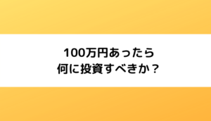 100万円あったら何に投資すべきか？【個別株1銘柄に集中投資がおすすめ】